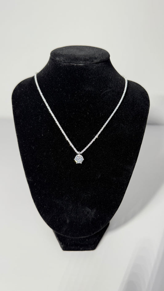 Collar plata 925 con diamante en Moissanite.