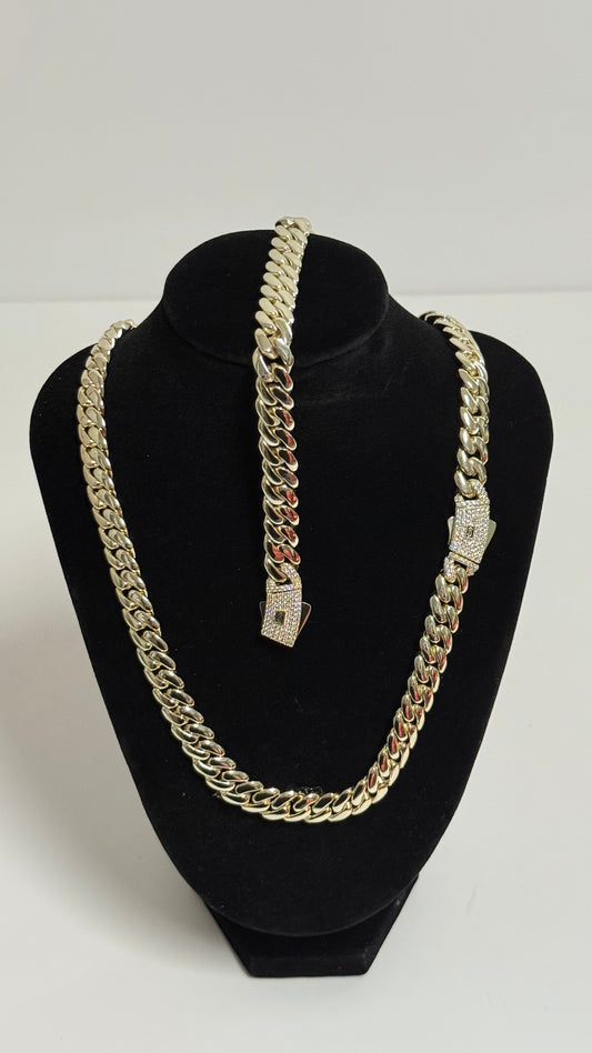 10mm Set Mónaco Cuban Chain