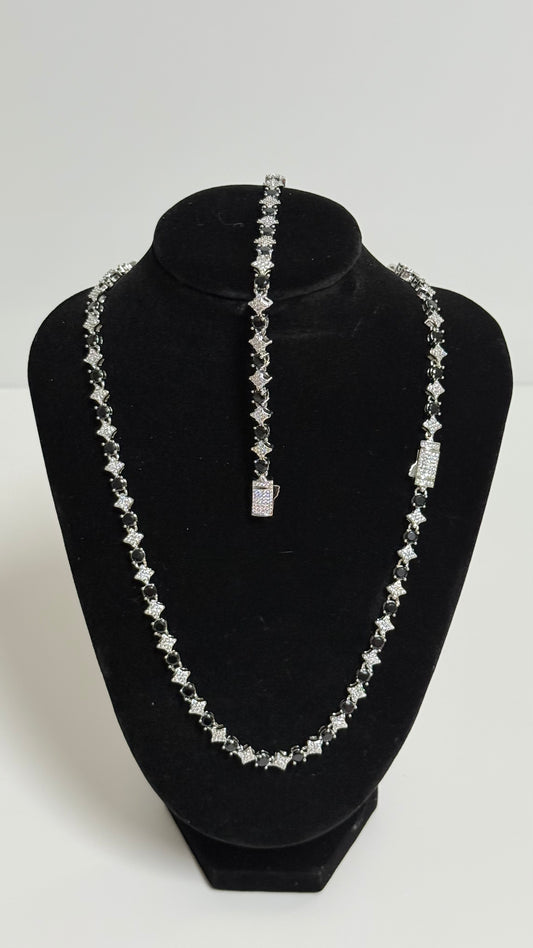 Tennis Chain Diamond Star Plated/Black/Diamond